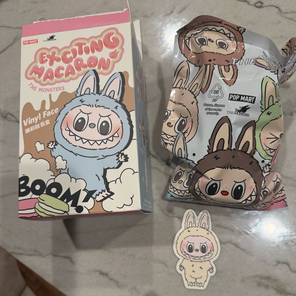 POP MART - LABUBU The Monsters Exciting Macaron - Vinyl Plush- Soymilk Confirmed